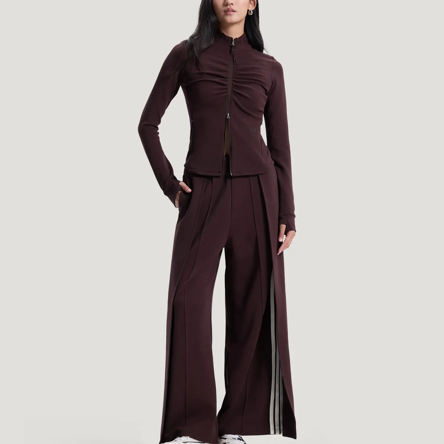 FW25 SAMUEL GUI YANG CO CREATED GATHER Куртка женская Adidas, темно коричневый — фото 4