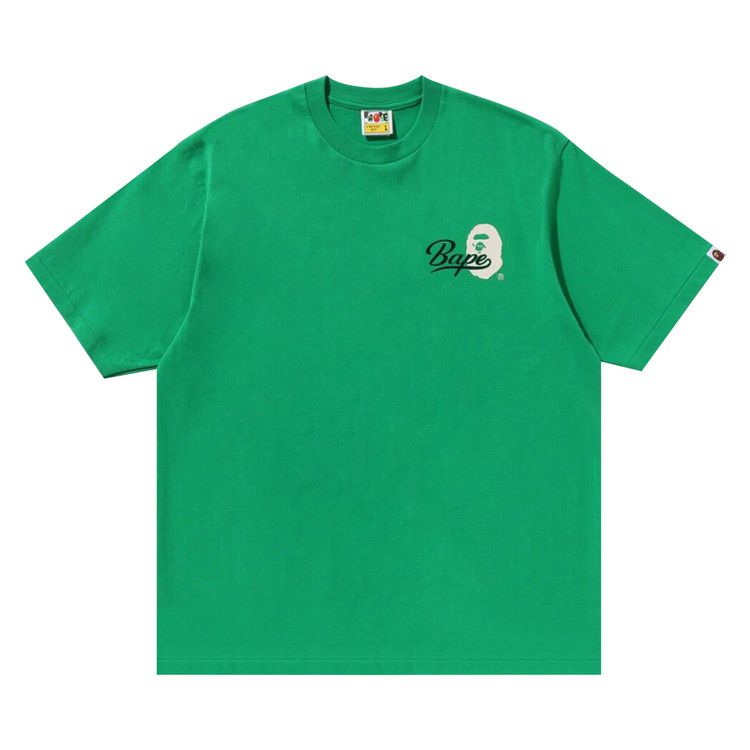 

Футболка BAPE Cursive College Logo Relaxed Fit Tee, Green