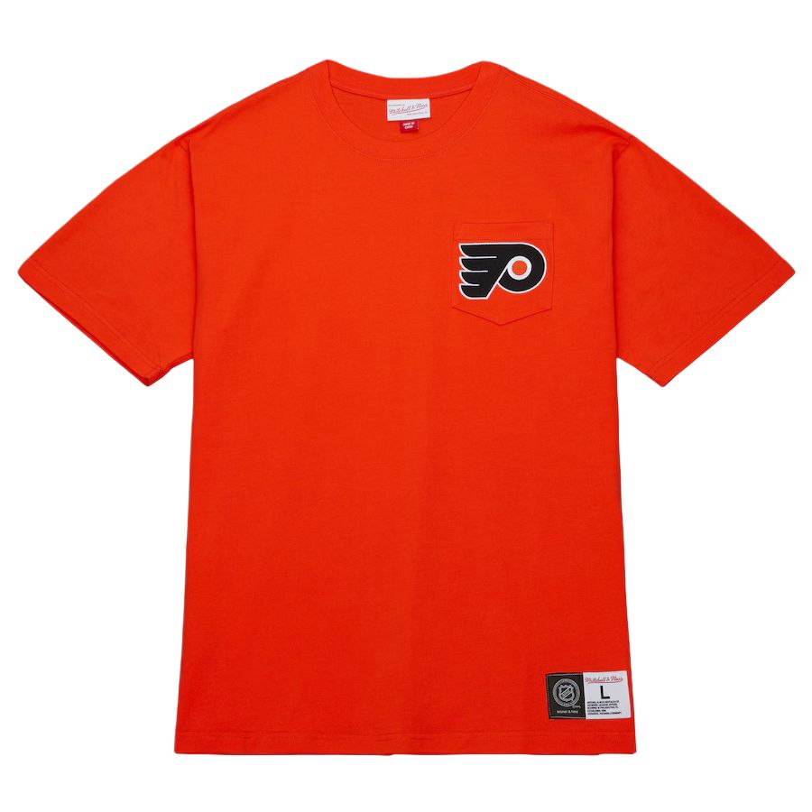 

Футболка Mitchell & Ness Philadelphia Flyers Premium Pocket мужская Orange Mitchell Ness, оранжевый