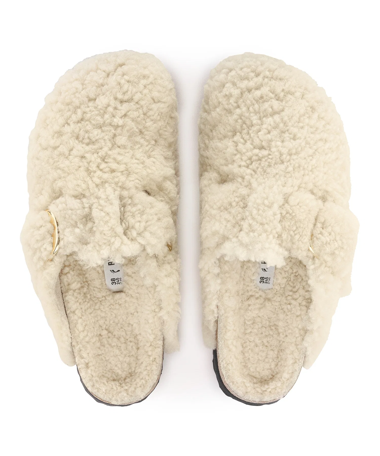 Унисекс сабо Birkenstock Boston BB Shearling Teddy бежевые — фото 4