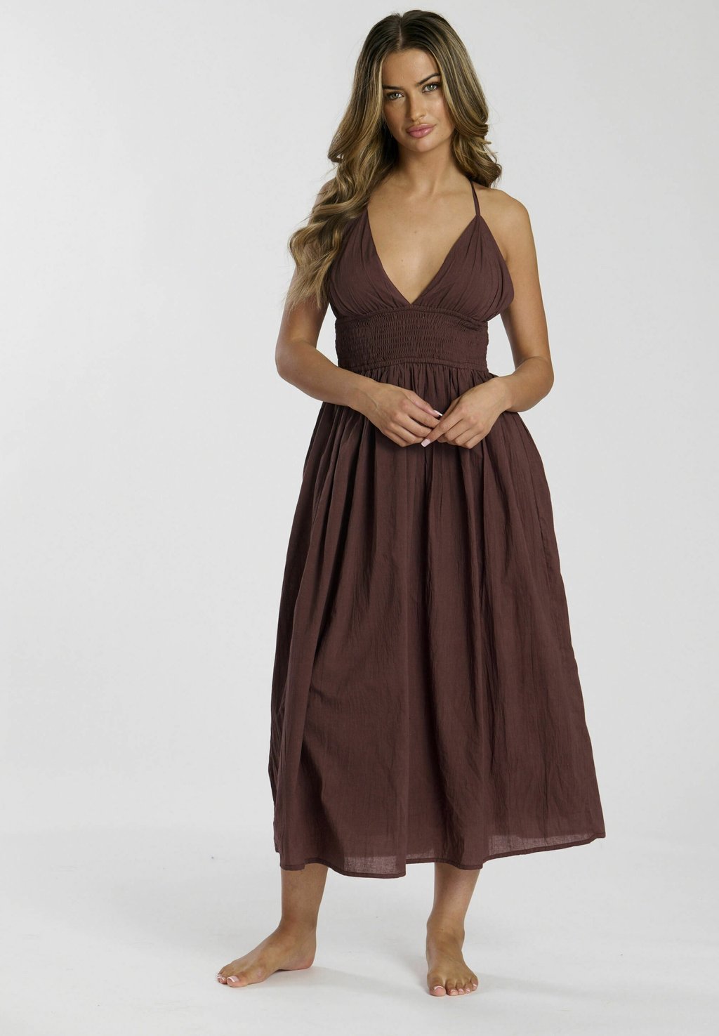 

Повседневное платье HALTER NECK PRINT MAXI South Beach, коричневый