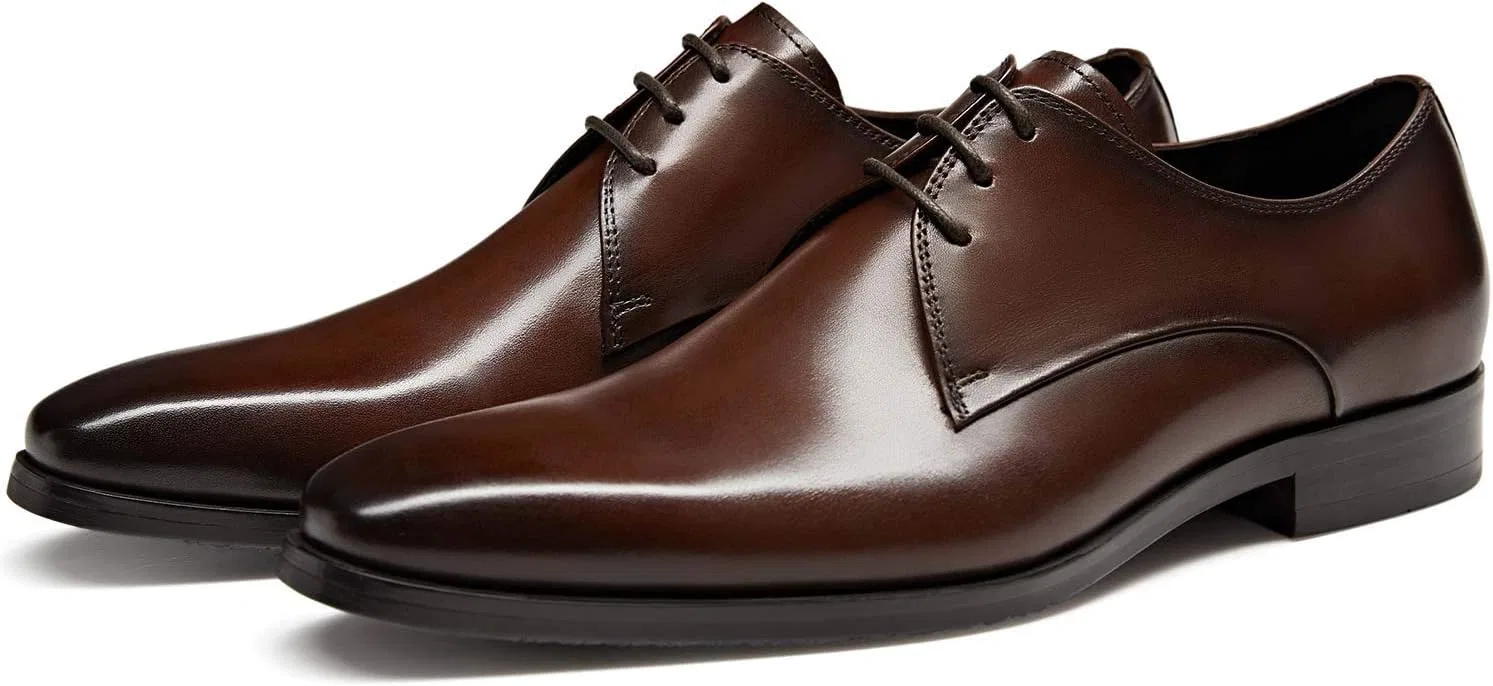 Мужские оксфордские туфли FRASOICUS из натуральной кожи, Dark Brown — фото 3
