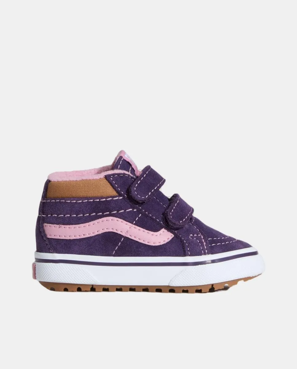

Повседневная детская кроссовки модель SK8-Mid Reissue на липучке Vans, баклажановый