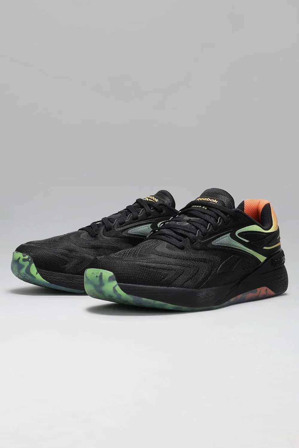 Кроссовки Reebok Unisex Nano X5 Edge, Black Arena Orange Digital Lime — фото 4