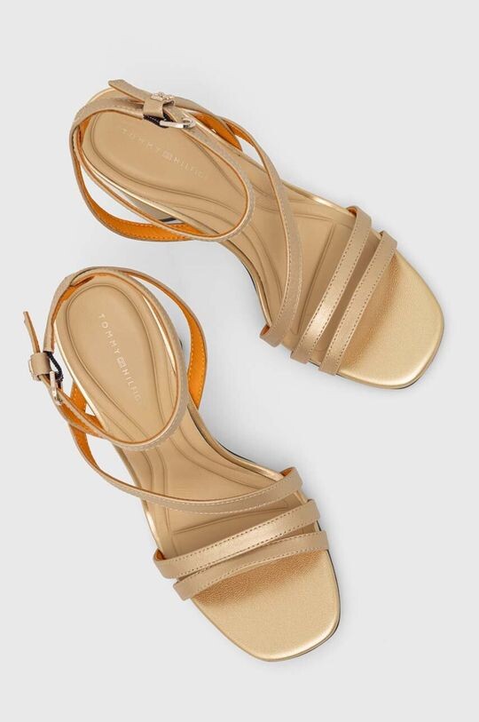 Кожаные босоножки TH GOLD BLOCK HIGH HEEL Tommy Hilfiger, золотой — фото 4