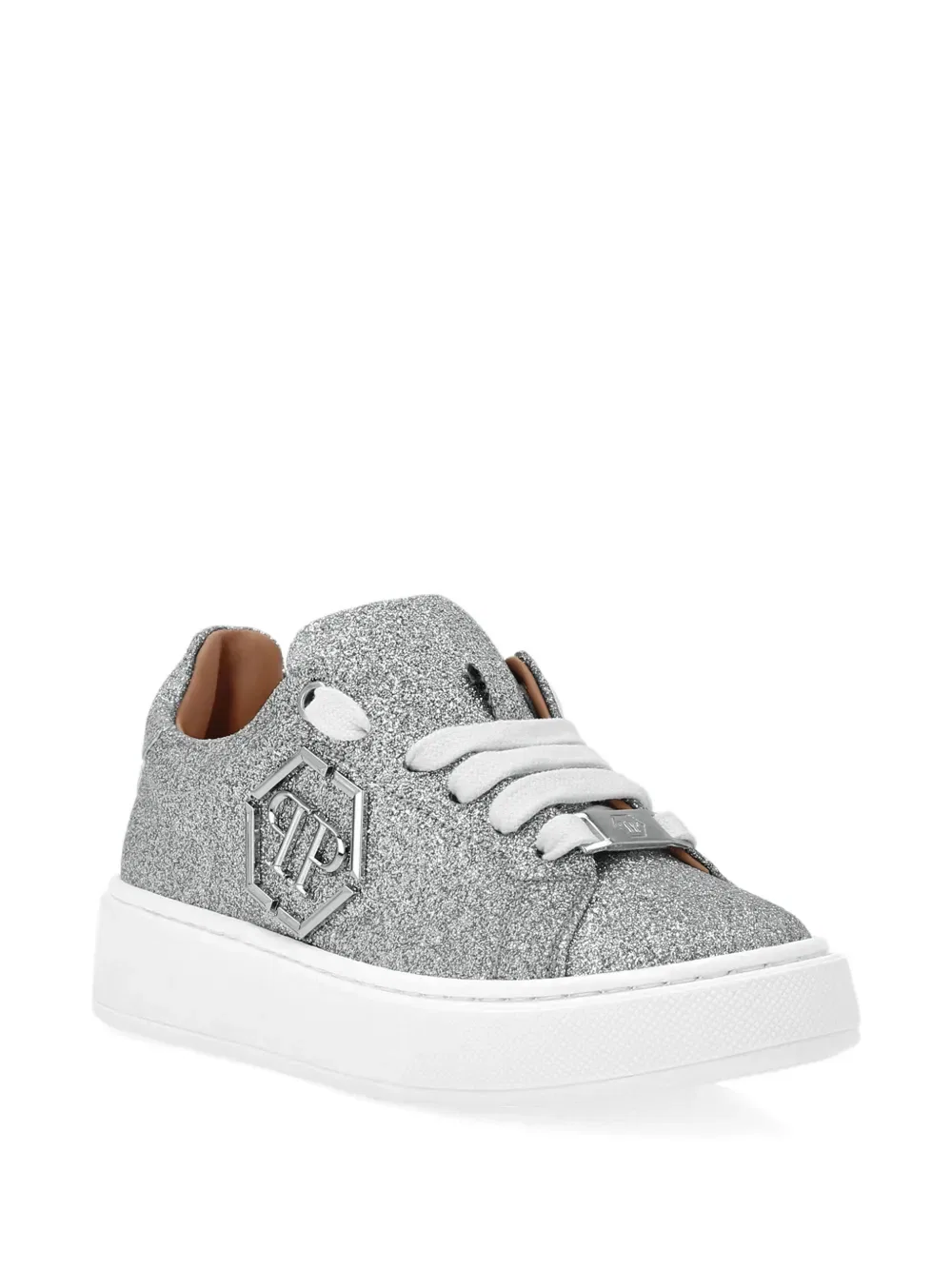 Низкие кроссовки с логотипом Philipp Plein Junior, серебро