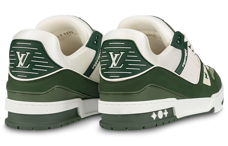 Кроссовки Louis Vuitton Trainer, зеленый / белый — фото 4