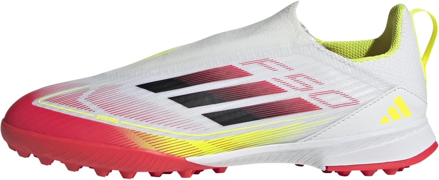 

Детские кроссовки Adidas F50 League без шнурков для искусственной травы, унисекс, белый/черный/желтый
