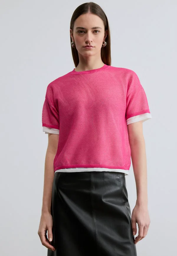 

Футболка свободного кроя с принтом Dkny, Hot Pink/Ivory, Розовый, Футболка свободного кроя с принтом Dkny, Hot Pink/Ivory