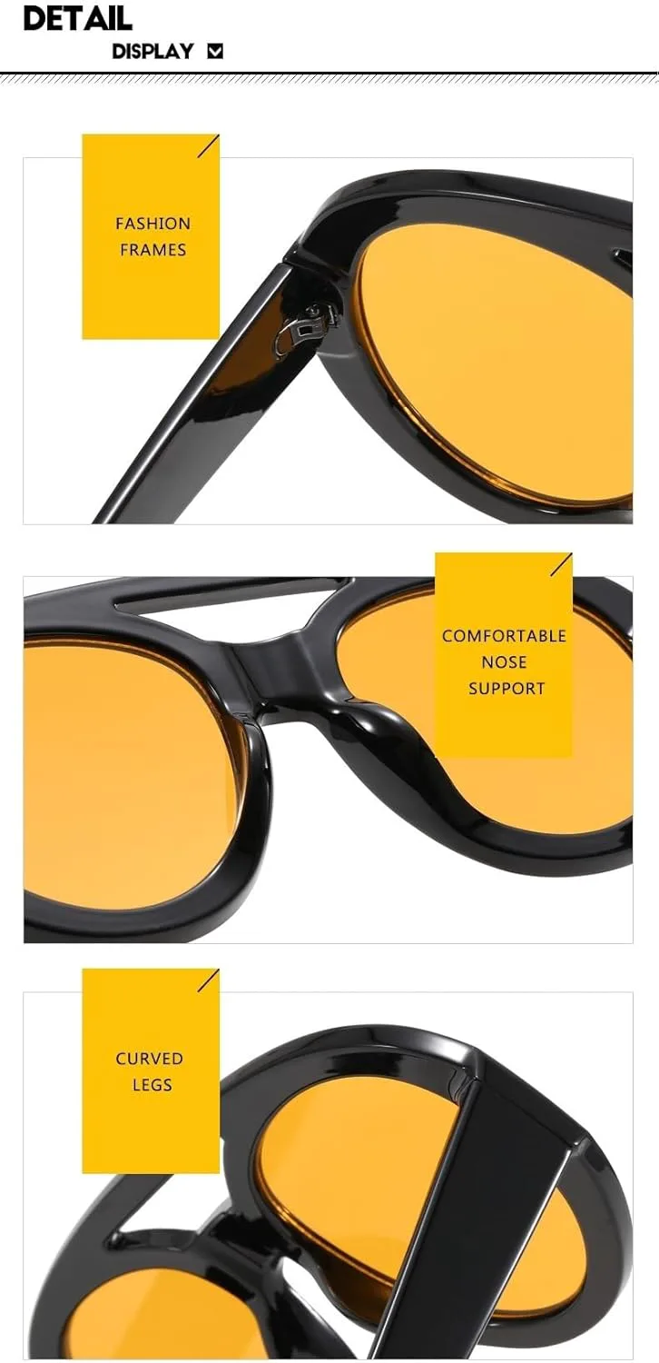 

Модные солнцезащитные очки в крупной оправе для мужчин и женщин, декоративные, для отдыха на природе, вождения, в качестве подарка generic, Multi-colored