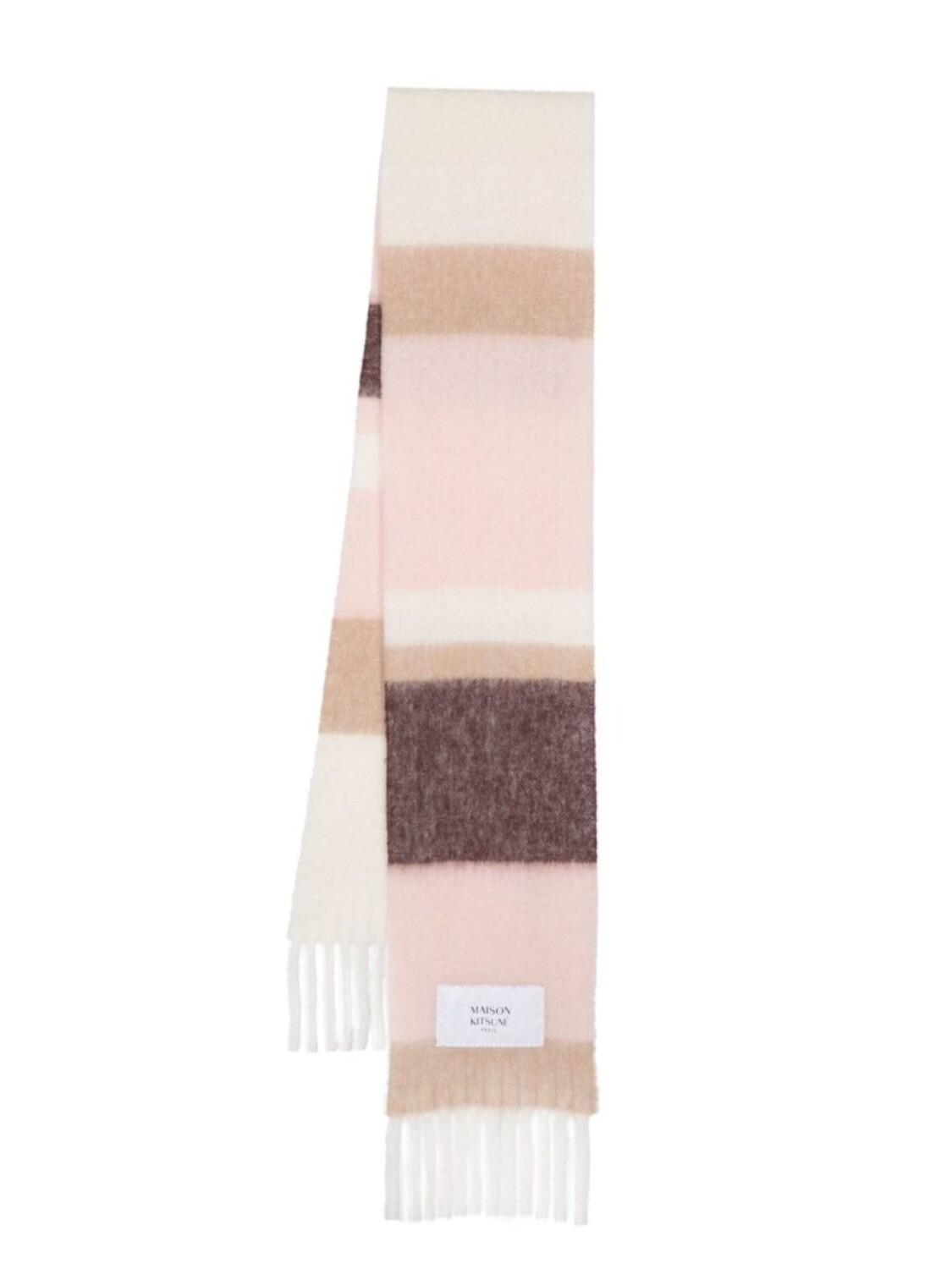 

Maison Kitsuné полосатый шарф, розовый