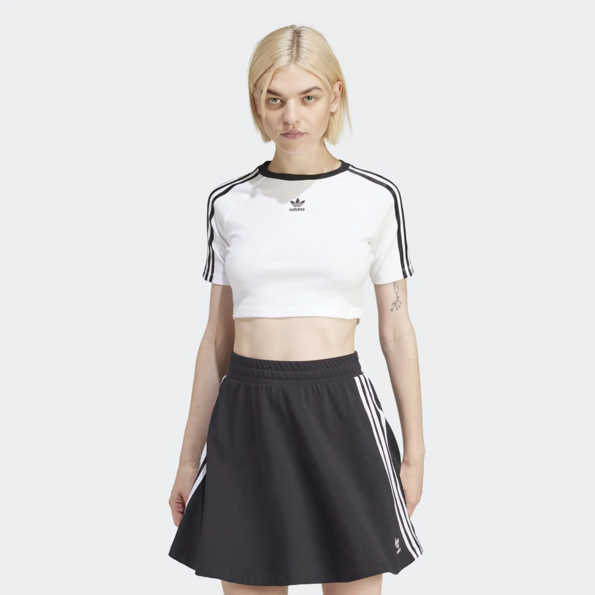 

Женская футболка Adidas Originals Baby с тремя полосками, белый