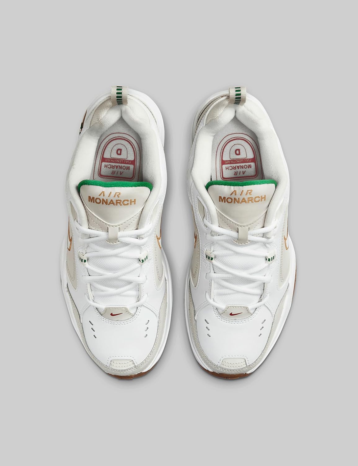 Мужские кроссовки для тренинга/тренировок Nike Air Monarch IV, белый/зеленый/золотой — фото 4