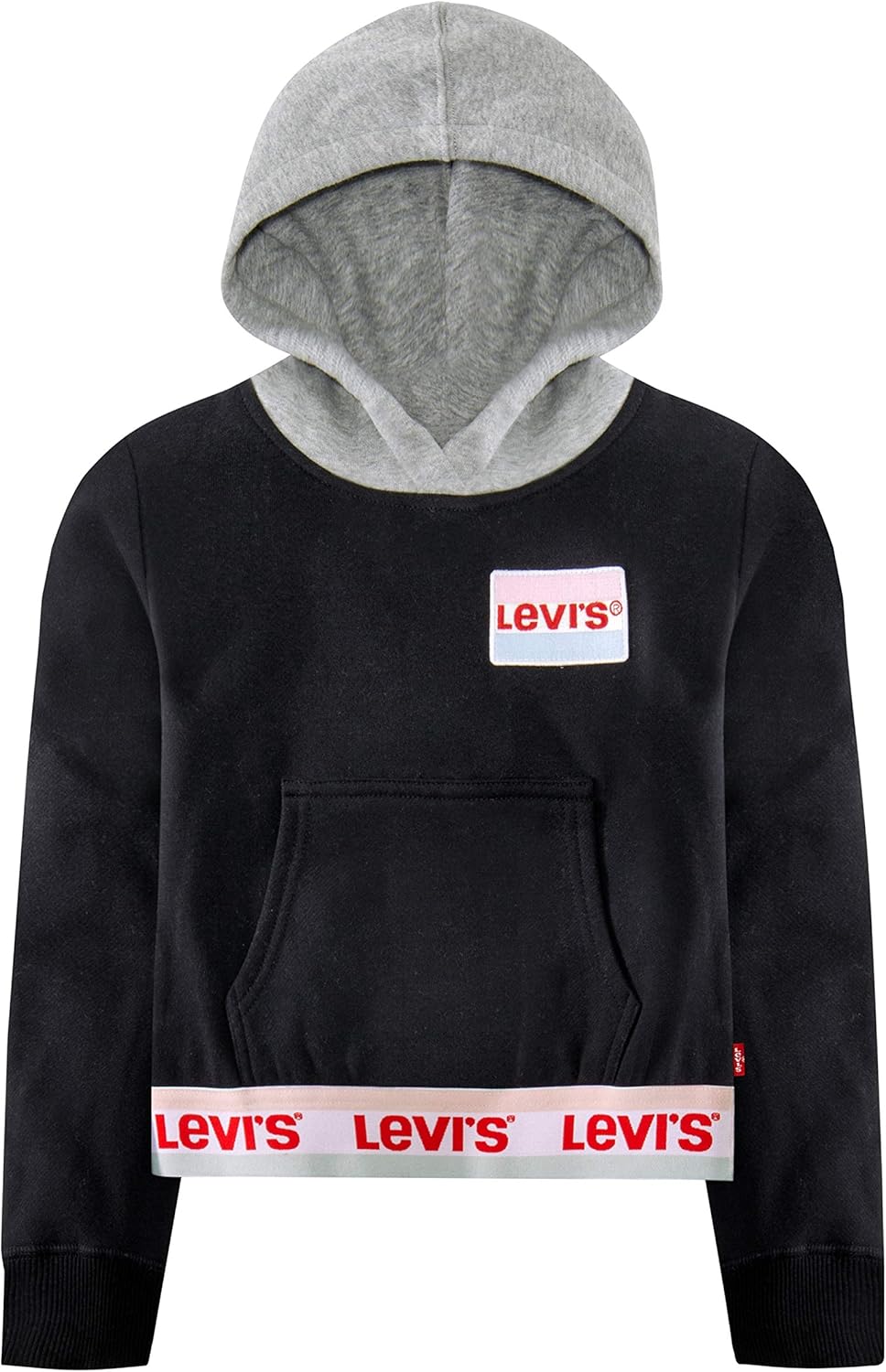 

Толстовка с капюшоном Levi's для девочек с высокой талией, Black/Grey