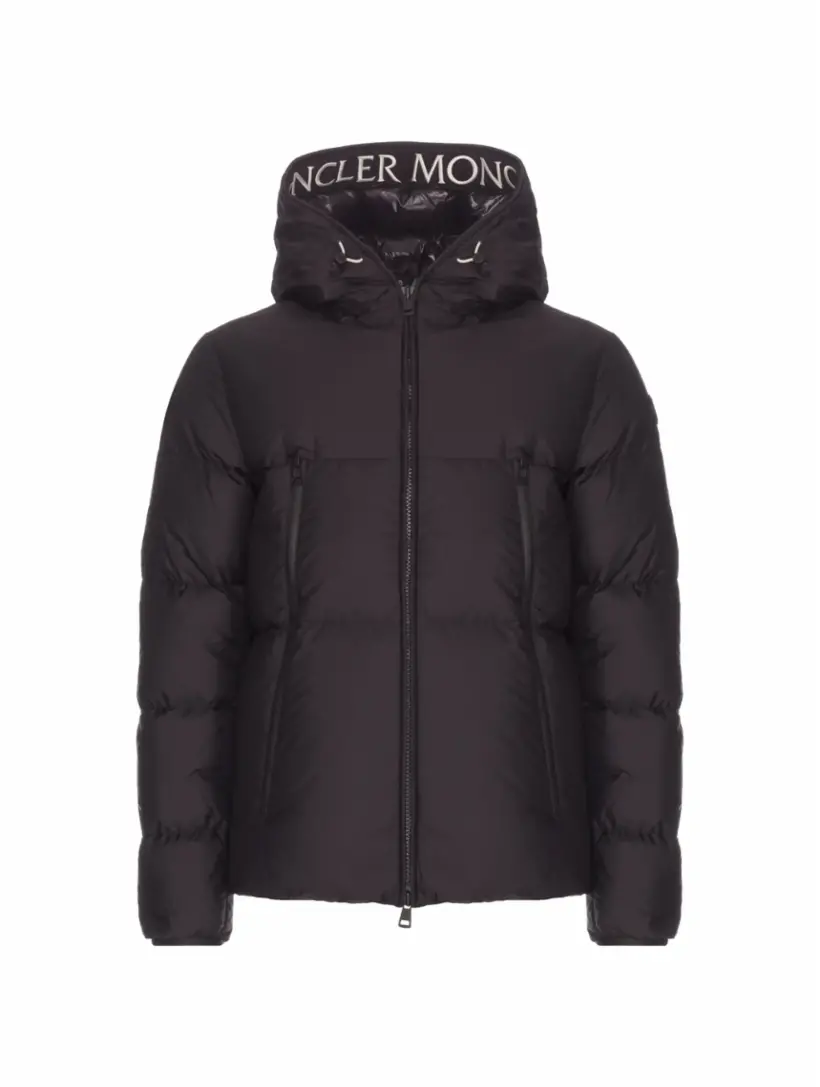 

Стеганый пуховик с логотипом Moncler, черный