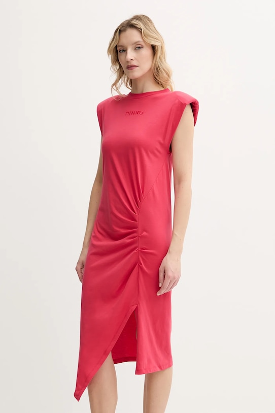 

Хлопковое платье Pinko, красный