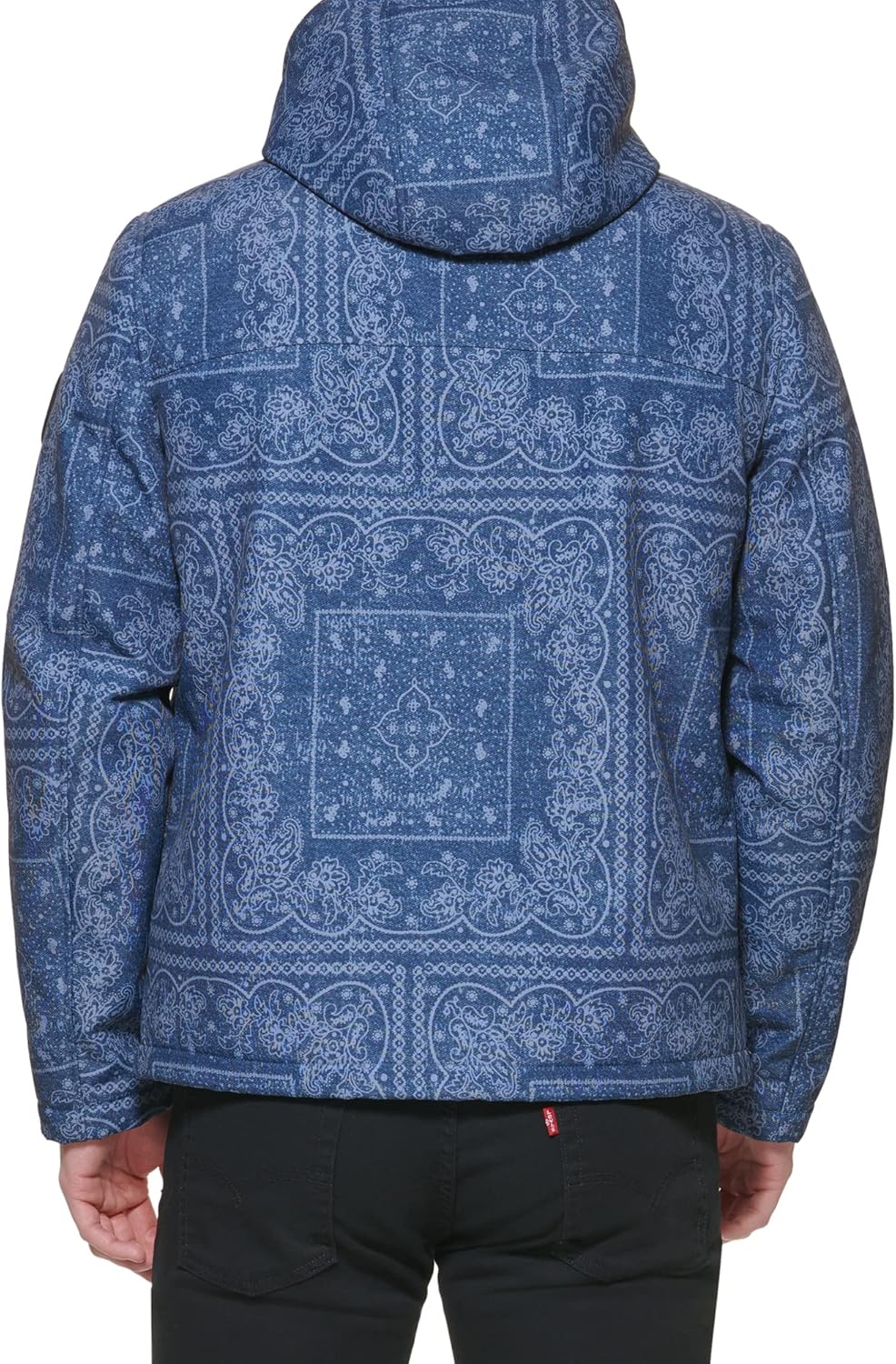 Мужская куртка Levi's Soft Shell с двумя карманами и капюшоном, Faded Blue Bandana Sherpa — фото 4