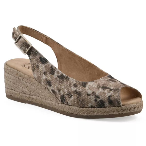 Женские сандалии-эспадрильи Maize на танкетке White Mountain, цвет metallic leopard