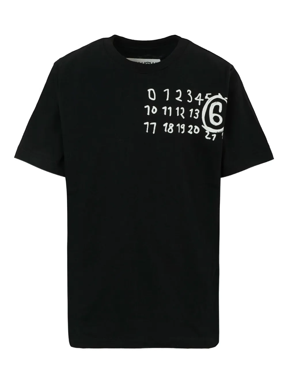 

Хлопковая футболка с логотипом MM6 Maison Margiela Kids, черный