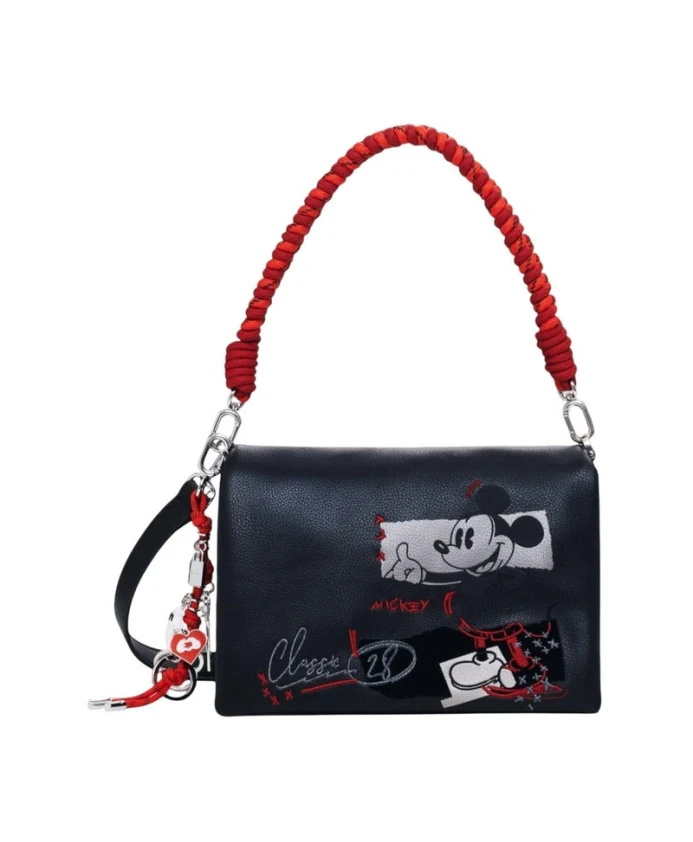 

Женская сумочка с принтом и плечевым ремнем. Desigual, черный