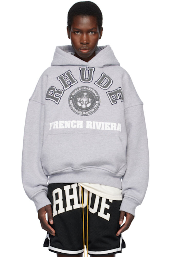 

Серая толстовка с нашивкой «Rhude French Riviera»