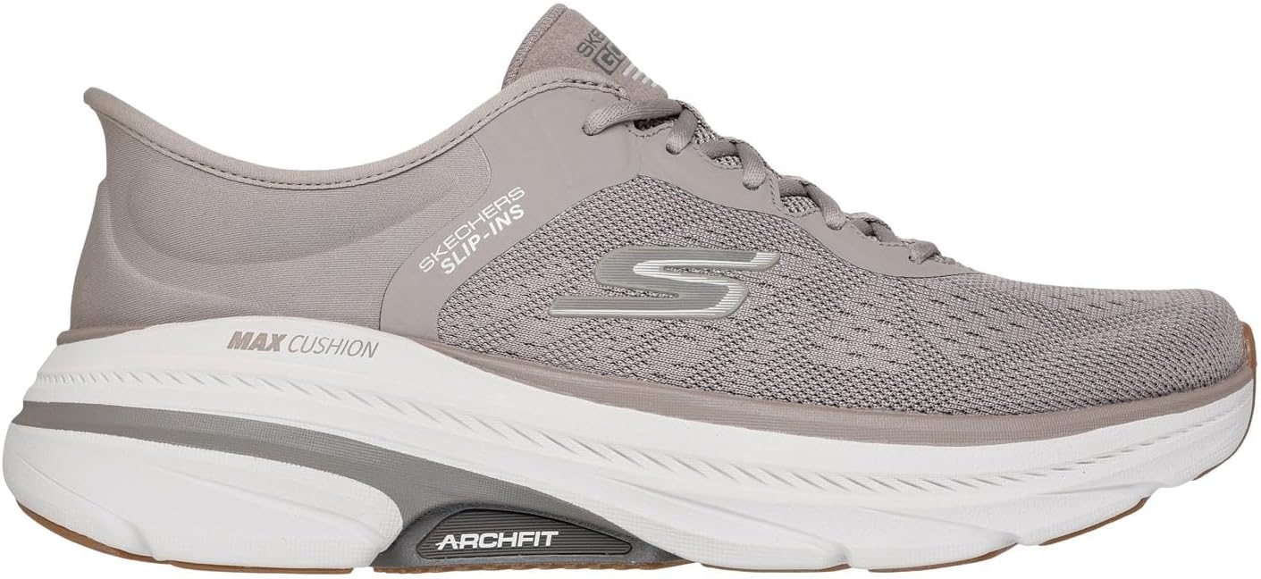 Мужские кроссовки Skechers Go Run Consistent - кожаные кроссовки для кросс-тренинга с амортизирующей пенной подошвой с охлаждением воздуха, Taupe Textile Synthetic — фото 4