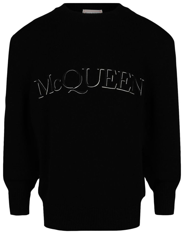 

Свитер Alexander McQueen с вышитым логотипом, черный
