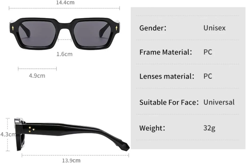 

Солнцезащитные очки для мужчин и женщин - защита UV400 - маленькая оправа с заклепками, цветные линзы, для занятий спортом на открытом воздухе и вождения DSVIGF, Blue