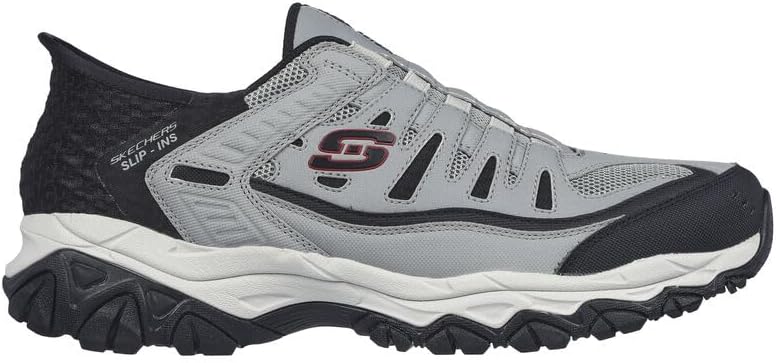 Мужские мокасины Skechers Afterburn M. Fit Ridgeburn без застежек с легким надеванием, черный/серый — фото 4