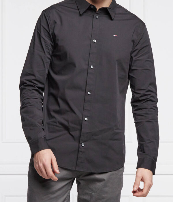 

Рубашка Tommy Jeans Slim Fit, черный