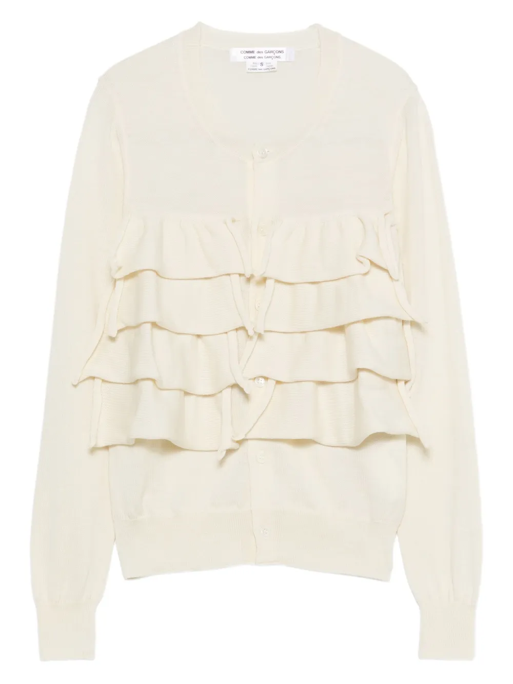 

Кардиган с ярусными оборками COMME DES GARCONS, белый