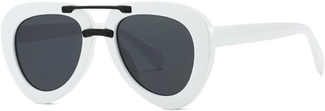 

Мужские солнцезащитные очки с двойной перемычкой, модные градиентные солнцезащитные очки UV400, женские солнцезащитные очки в трендовом сине-зеленом цвете SZVVBKK, White Grey