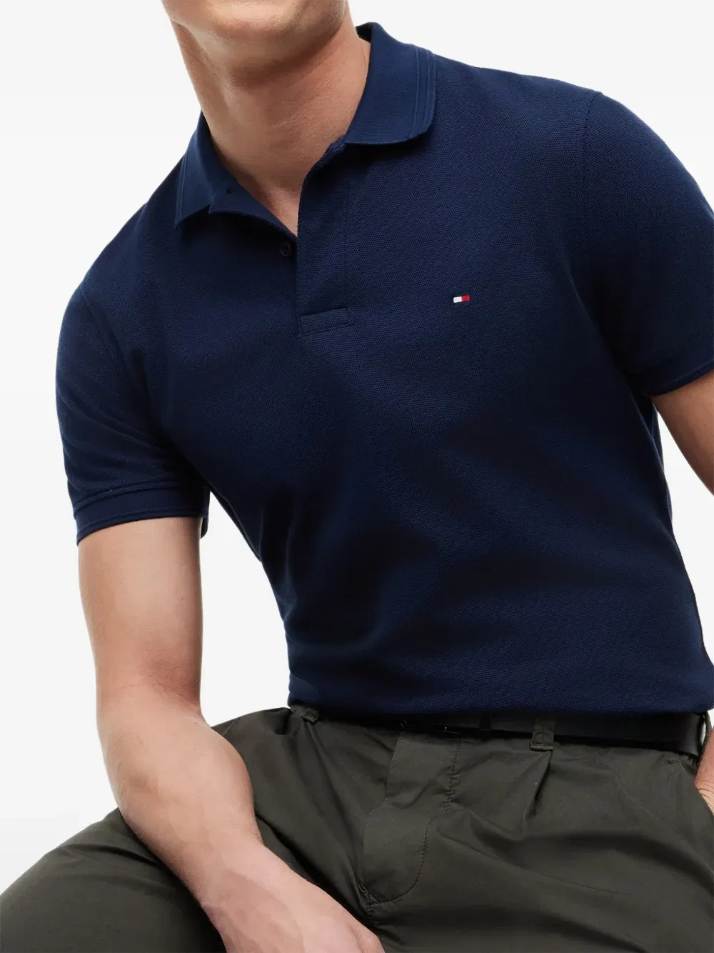 Рубашка-поло 1985-го года из пике с нашивкой-логотипом Tommy Hilfiger, синий — фото 4