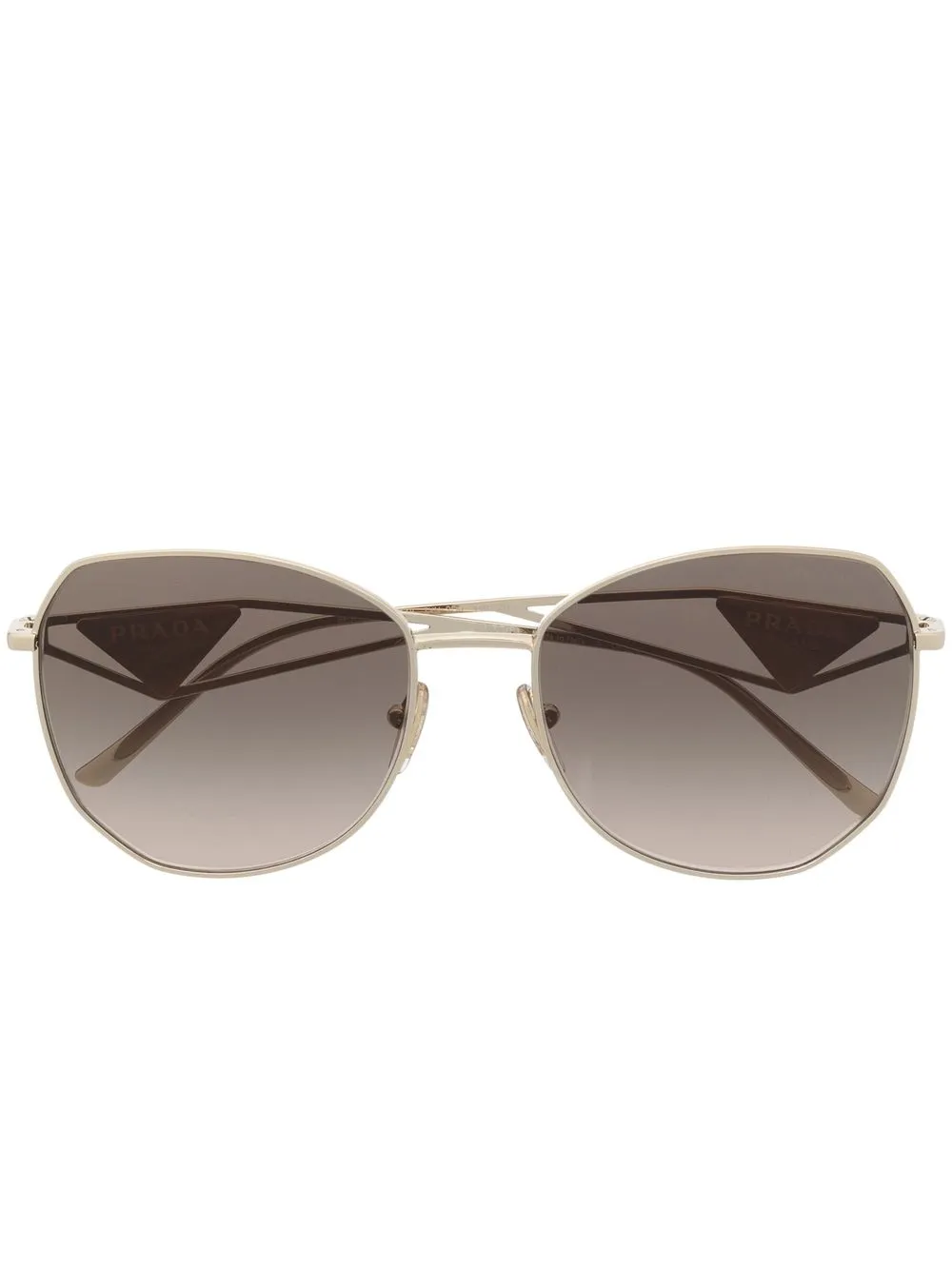 

Солнцезащитные очки в массивной оправе с логотипом Prada Eyewear, золотой