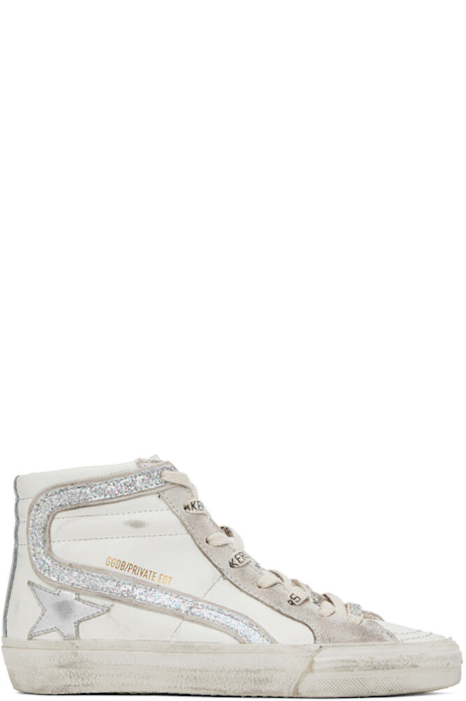 Эксклюзивные белые кроссовки Slide от SSENSE Golden Goose