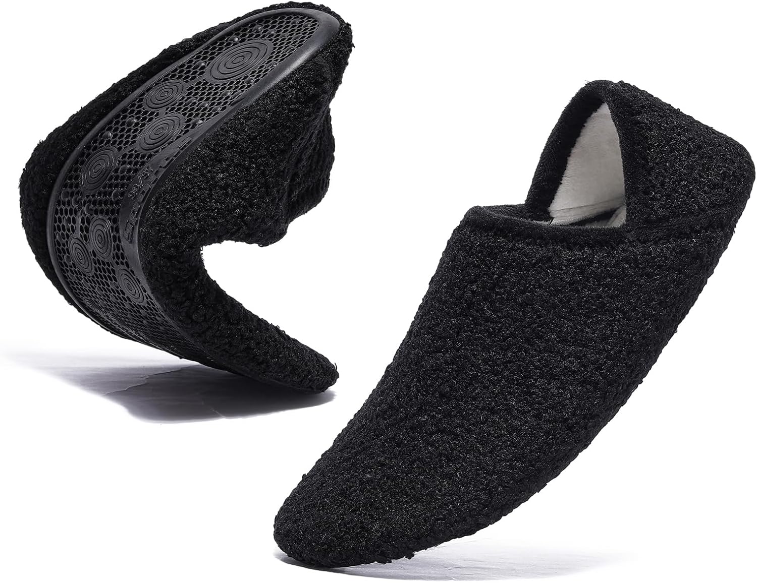 

Удобные и легкие домашние тапочки, антискользящие тапочки для женщин и мужчин, домашние носки-топсеры для использования Feelaces, черный