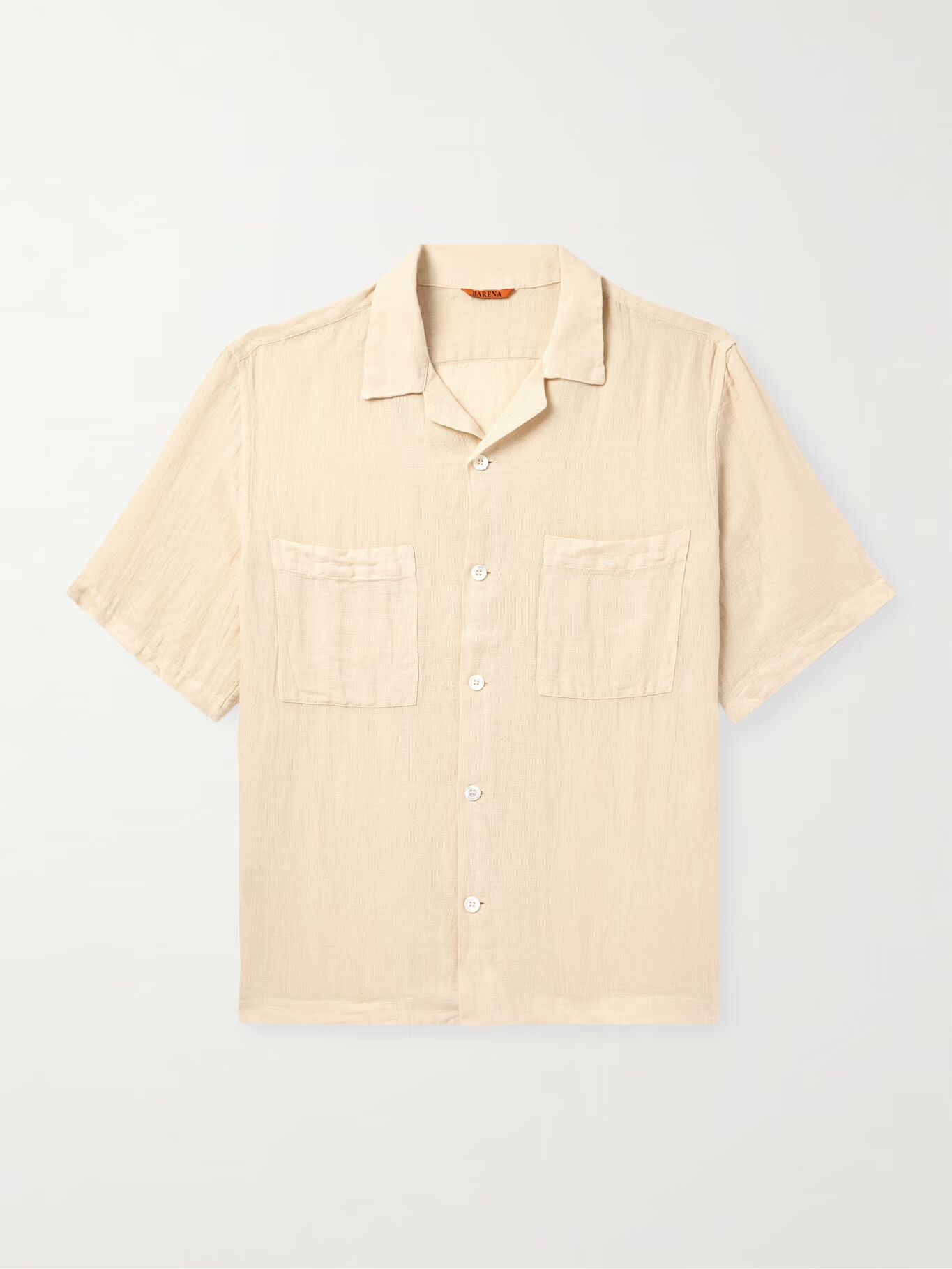 

Рубашка Solana Camp-Collar из льна и хлопчатобумажной ткани BARENA, нейтральный