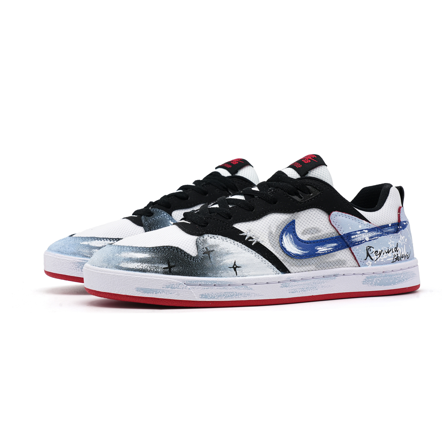 Nike Кроссовки для скейтбординга SB Alleyoop Haze Blue Low top мужские бело-серые — фото 4