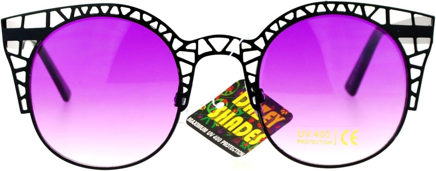 

Женские винтажные солнцезащитные очки в форме «кошачьих глаз» с металлическим верхом и решетчатой ​​конструкцией, обеспечивающие защиту от ультрафиолета UV 400 PASTL, Black (Purple)