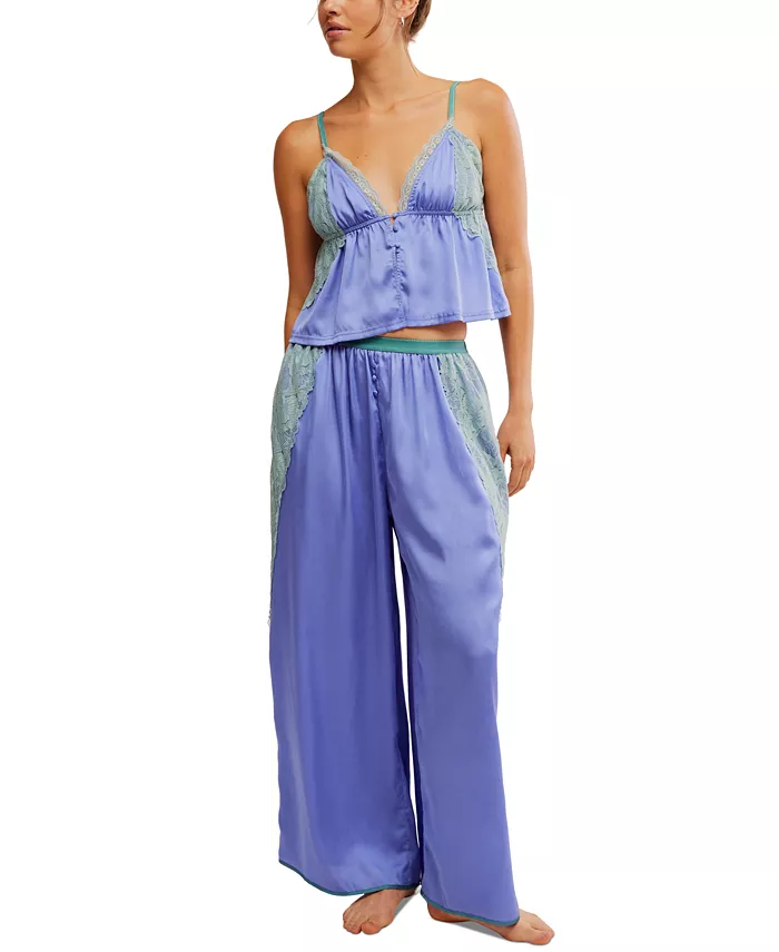 

Женский комплект для отдыха Anywhere With You с кружевной отделкой Free People, синий