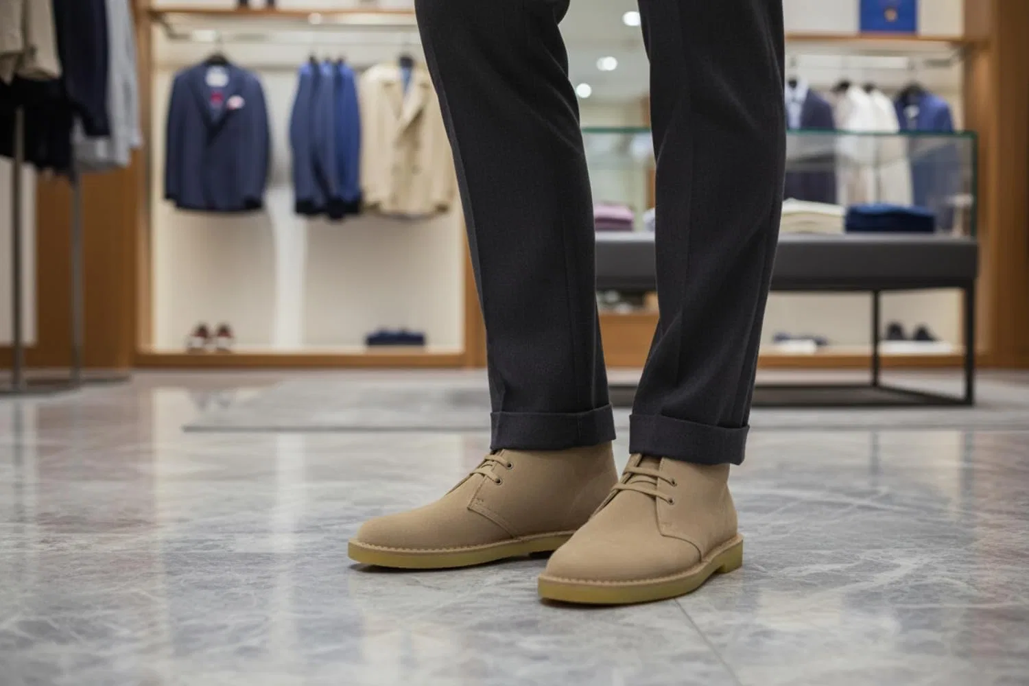 Мужские ботинки Clarks Desert Boot Shepton Chukka Boots, Sand Suede — фото 2
