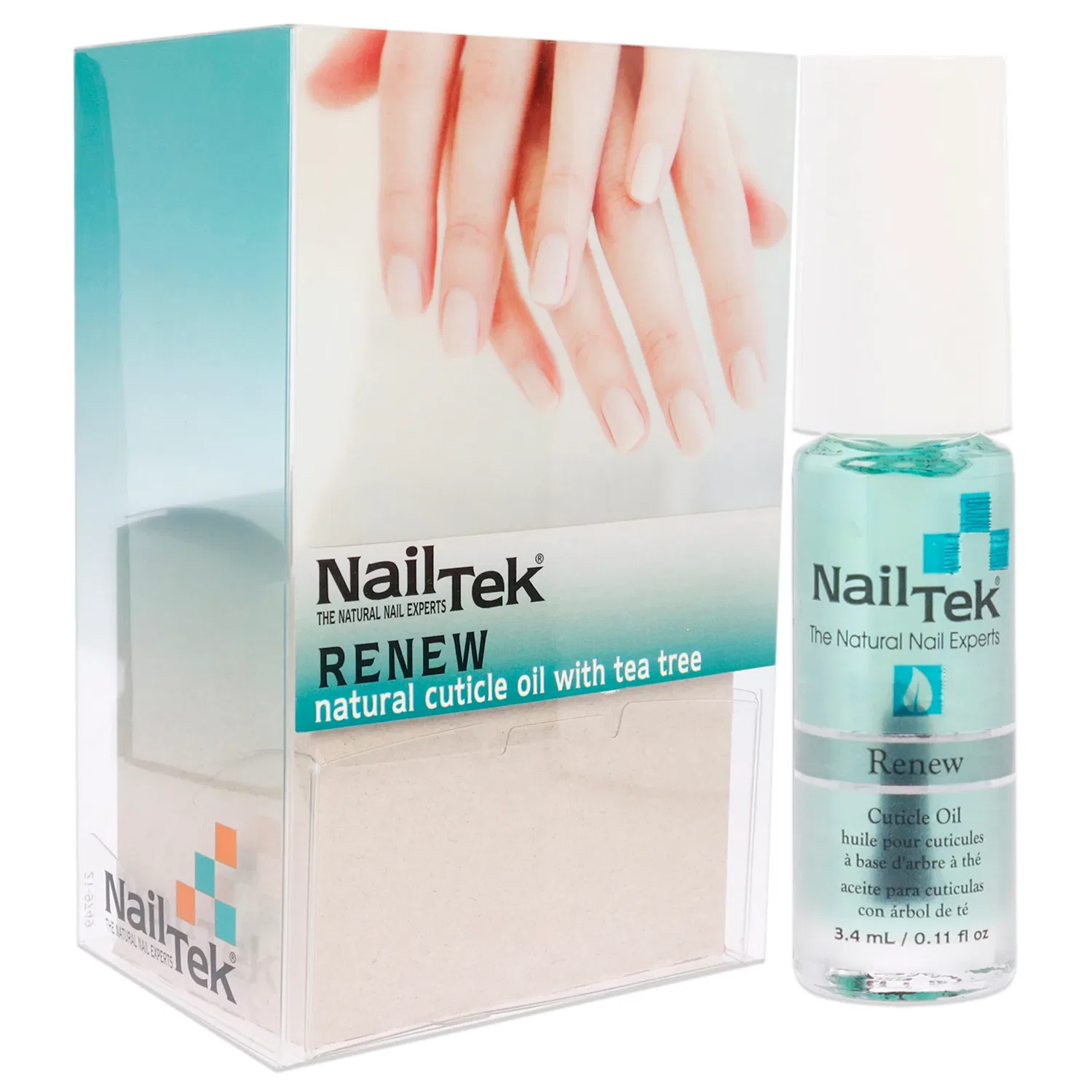 Натуральное масло для кутикулы Renew с маслом чайного дерева от Nail Tek для женщин - 24 x 0,11 унции (59 г) для ухода за ногтями, Clear — фото 3