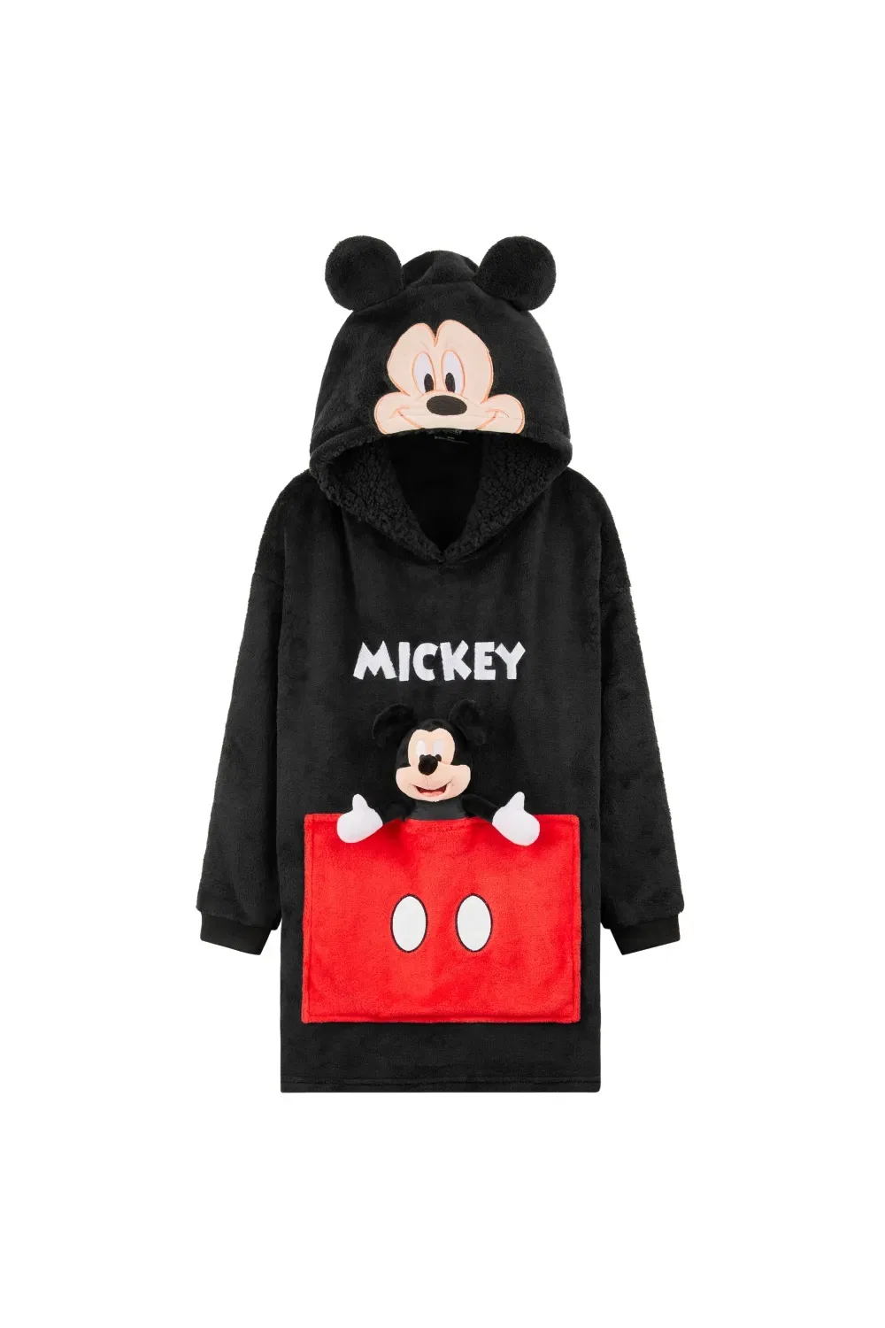Детский халат-плед Disney с плюшевой игрушкой, черный