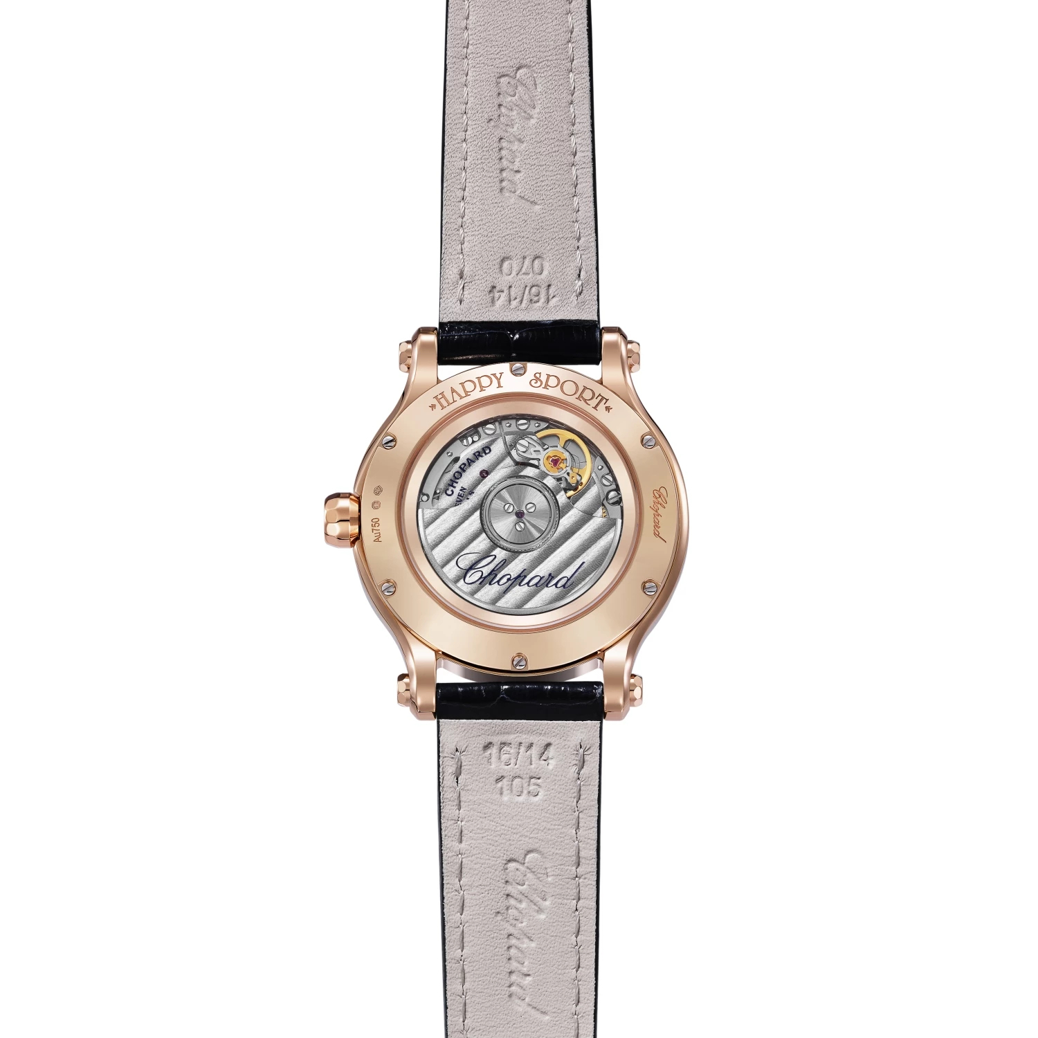 

Швейцарские женские часы Chopard Happy Sport с автоподзаводом, белый циферблат 33 мм, ремешок из кожи крокодила
