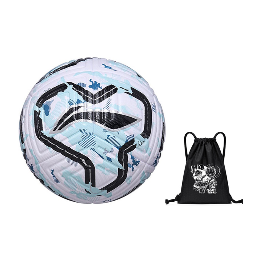 

LINING Размер 5 футбольный мяч TPU бесшовный термосклеивание Unisex белый черный синий