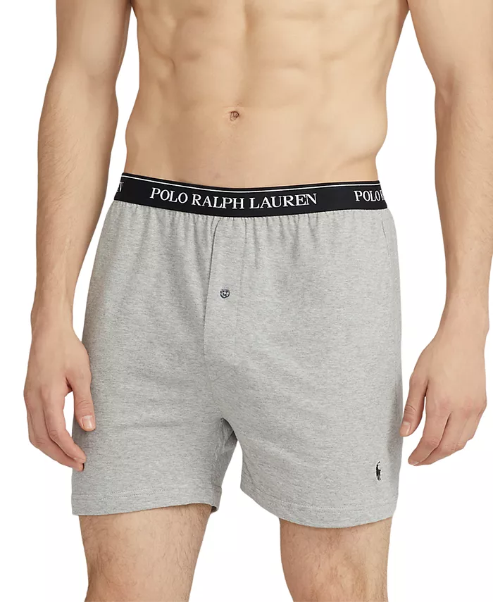 Мужские боксеры из хлопкового трикотажа классического кроя, 5 штук Polo Ralph Lauren, серый — фото 2