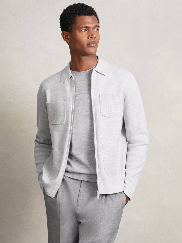 

Кардиган Roberto на молнии спереди Reiss, Soft Grey