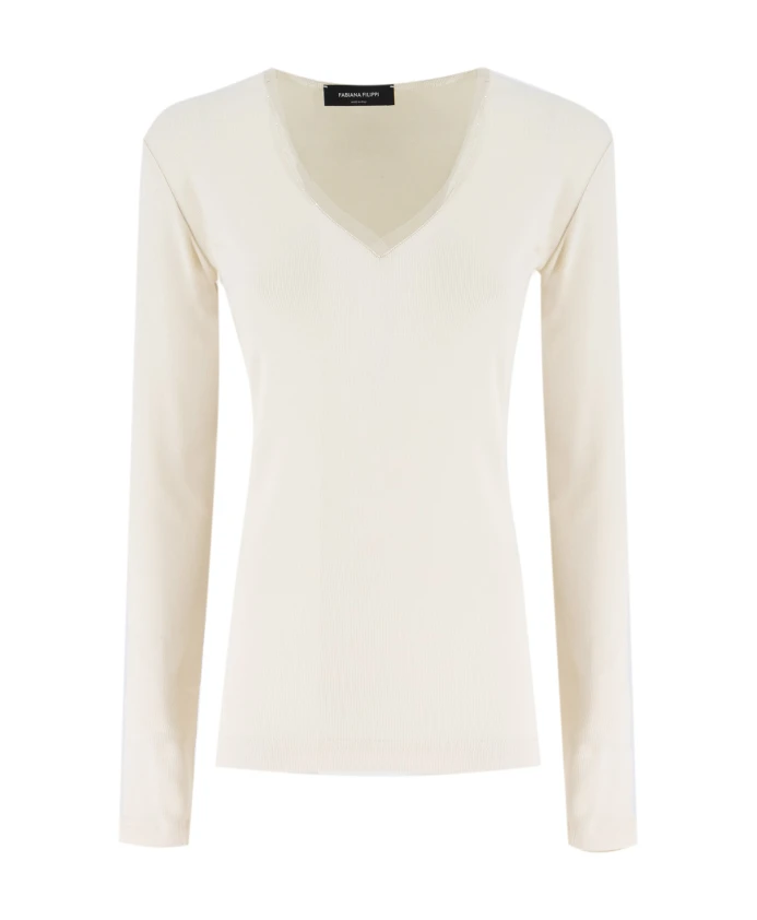 

Свитер с контрастным декором Fabiana Filippi, белый