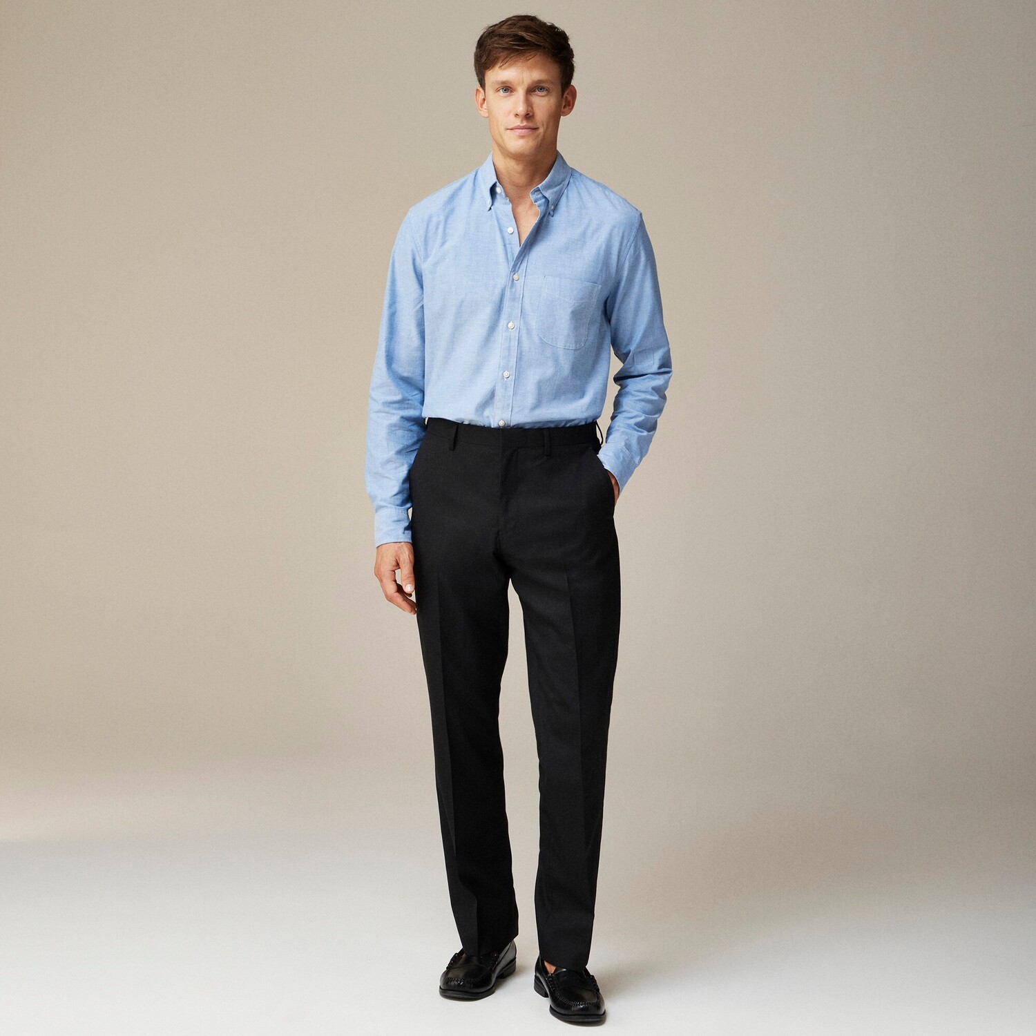 

Классические брюки Crosby из итальянской шерсти J.Crew, черный