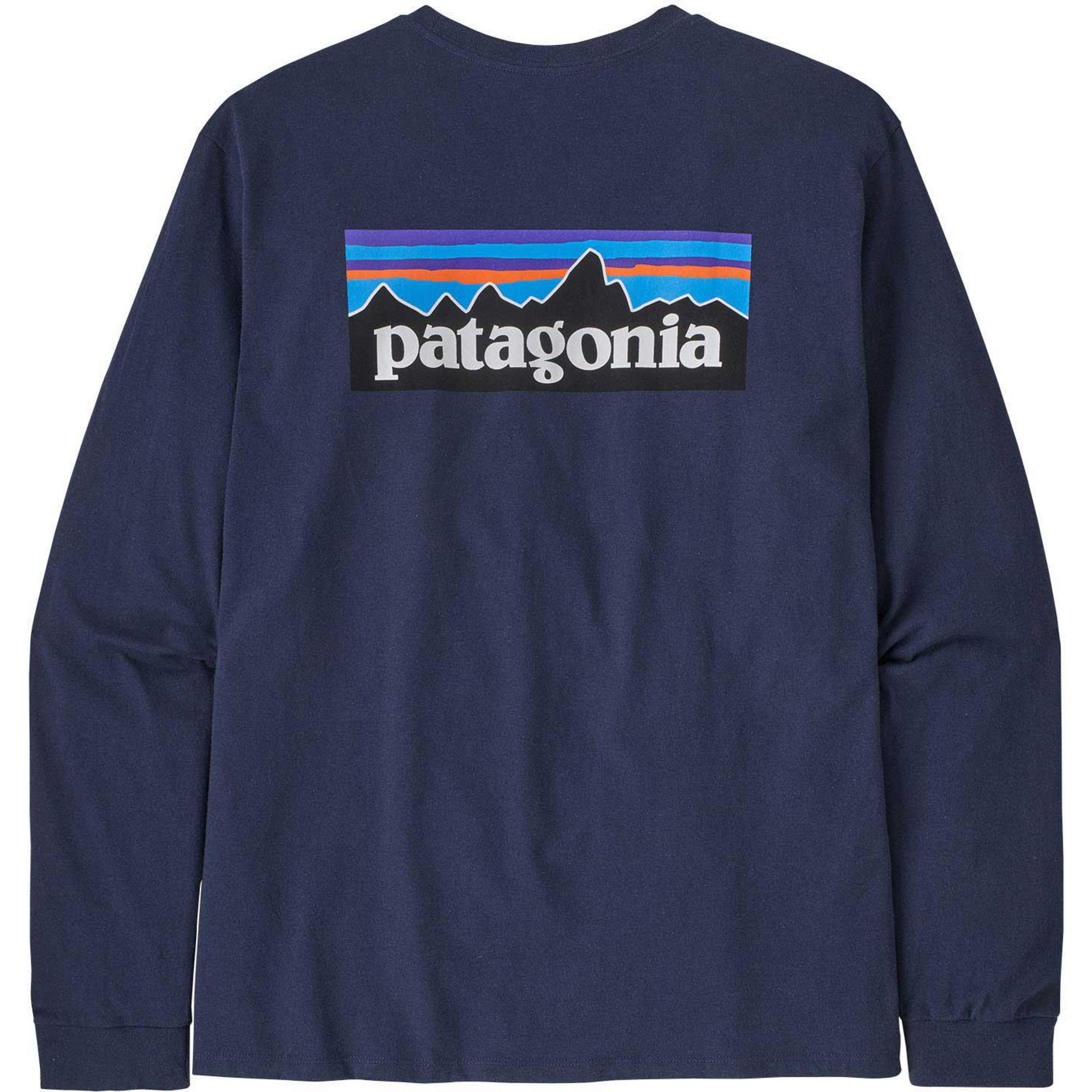Мужская футболка с длинными рукавами с логотипом P-6 Responsibili-Tee Patagonia, Classic Navy — фото 3